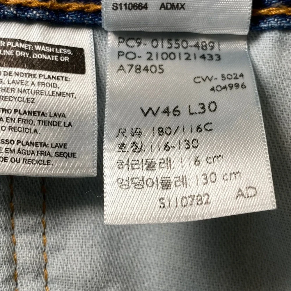 Levis 550 Mens Jeans 46x30 Relaxed Fit Medium Wash Blue Denim Straight Leg